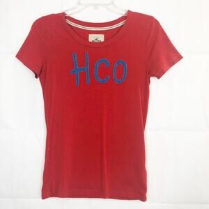 Hollister Embroidered Red Women's Tee Size M